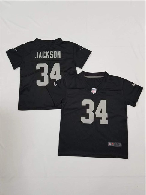 Toddlers Las Vegas Raiders #34 Bo Jackson Black Vapor Limited Stitched Jersey